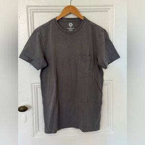 American Giant Men’s Heavyweight Pocket T - stormy grey, small